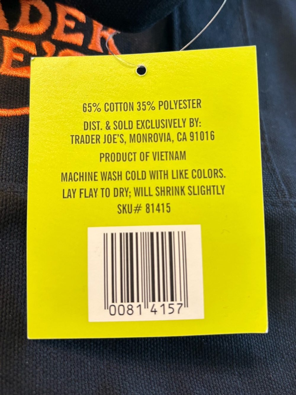TraderJoe’s Canvas Mini Tote Halloween or Anytime New With Tag - Picture 4 of 5